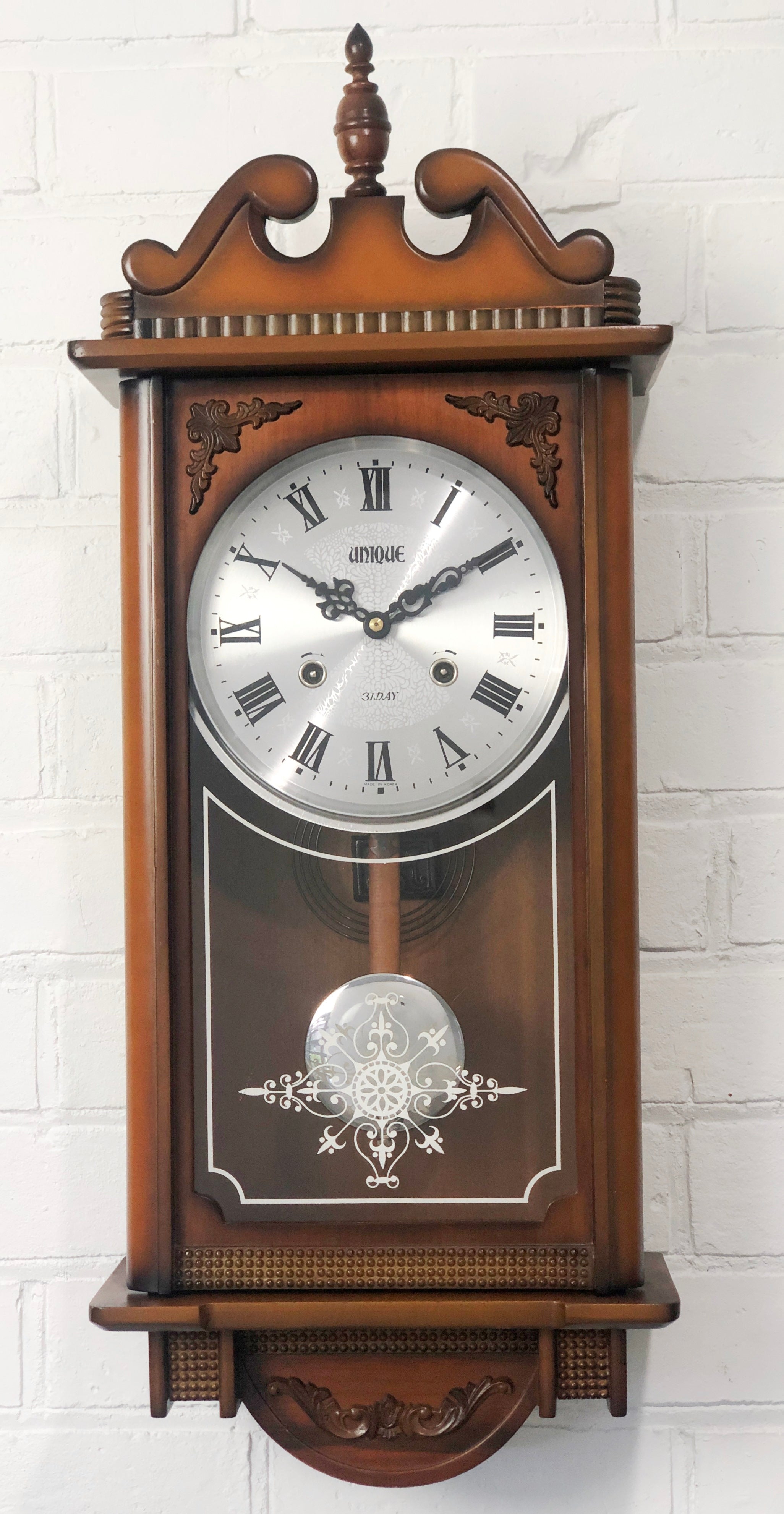 Vintage 31 Day UNIQUE Hammer on Coil Chime Wall Clock | eXibit collection