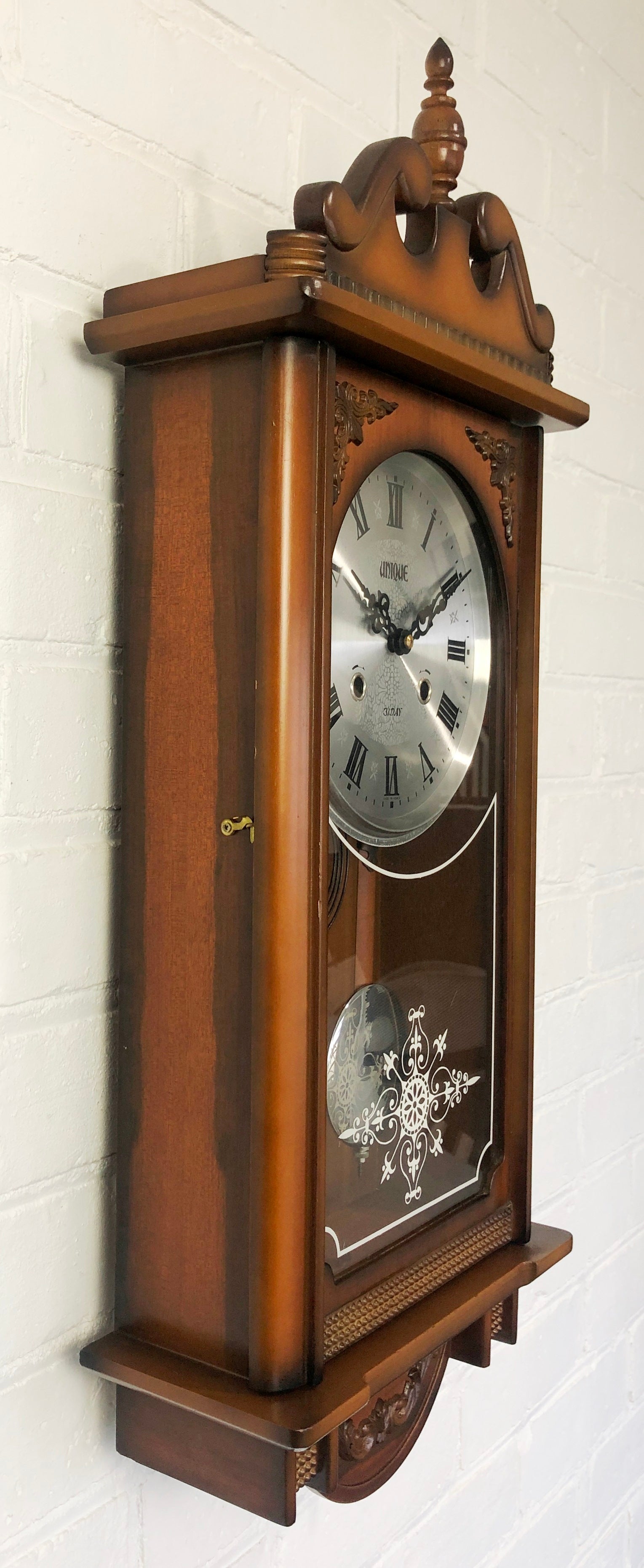 Vintage 31 Day UNIQUE Hammer on Coil Chime Wall Clock | eXibit collection