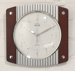 NEW Walnut Wood Adina Quartz Mantel Clock | eXibit collection