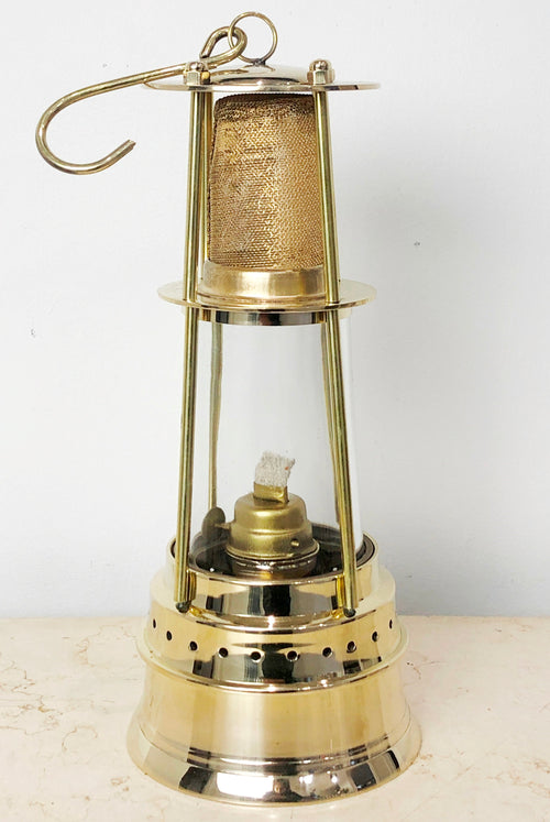 Vintage Brass Lantern Miners Lamp | Adelaide Clocks