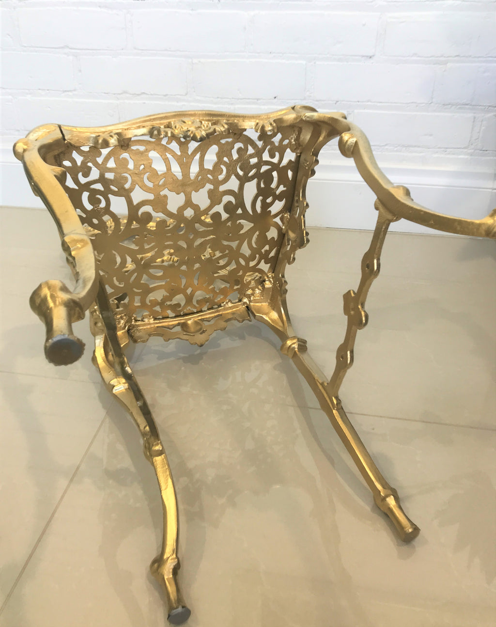 Vintage Cast Ornate Gold Boudoir Chair | eXibit collection