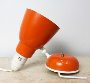 Vintage ORANGE Retro Bedside Clamp on Lamp | eXibit collection