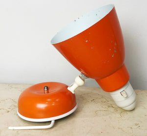 Vintage ORANGE Retro Bedside Clamp on Lamp | eXibit collection