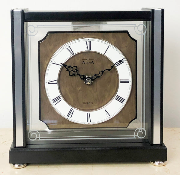 NEW Black Wooden Adina Quartz Mantel Clock | eXibit collection