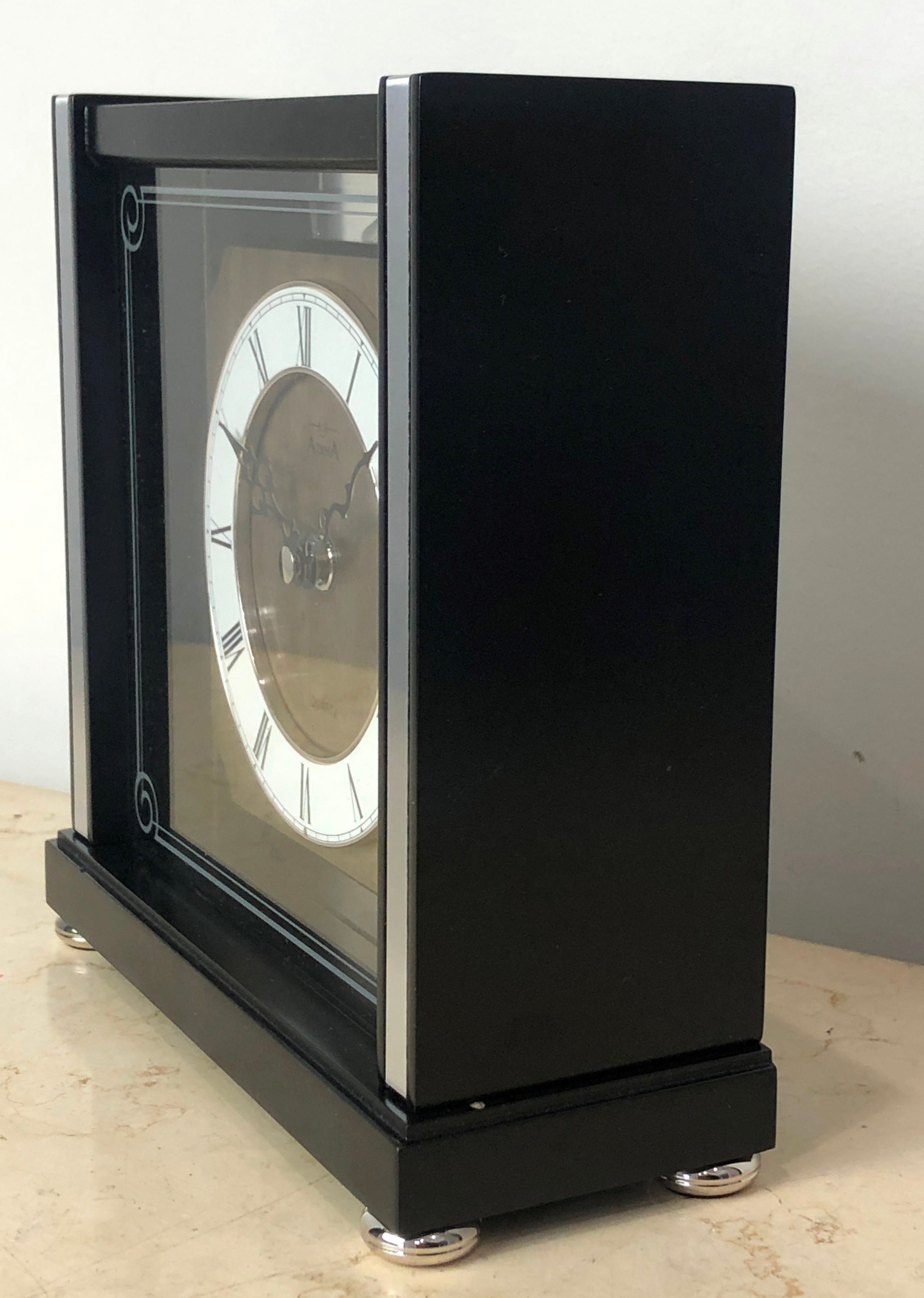 NEW Black Wooden Adina Quartz Mantel Clock | eXibit collection