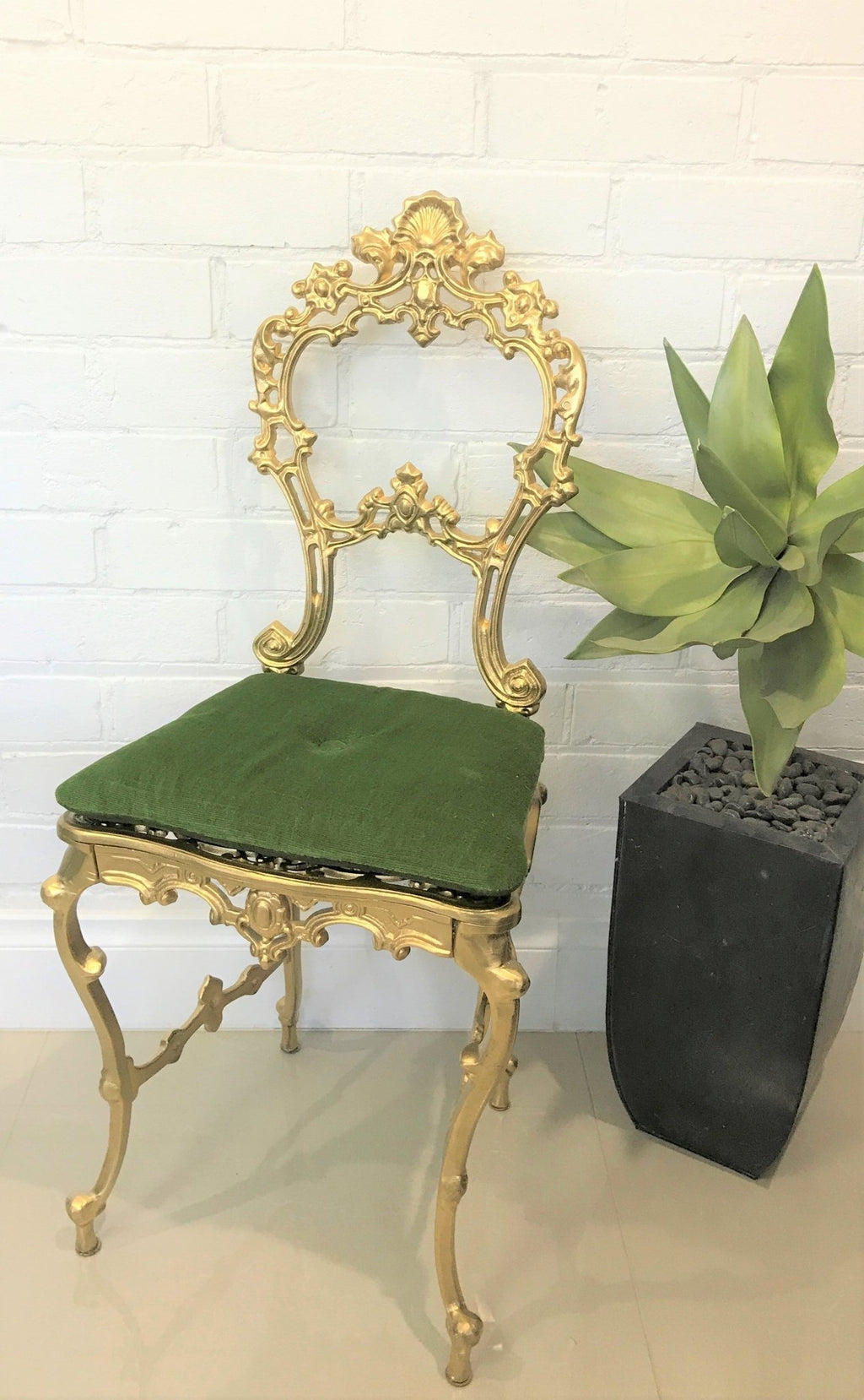 Vintage Cast Ornate Gold Boudoir Chair | eXibit collection