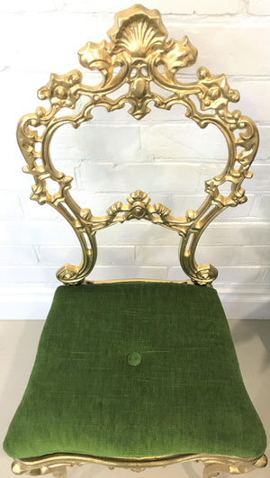 Vintage Cast Ornate Gold Boudoir Chair | eXibit collection