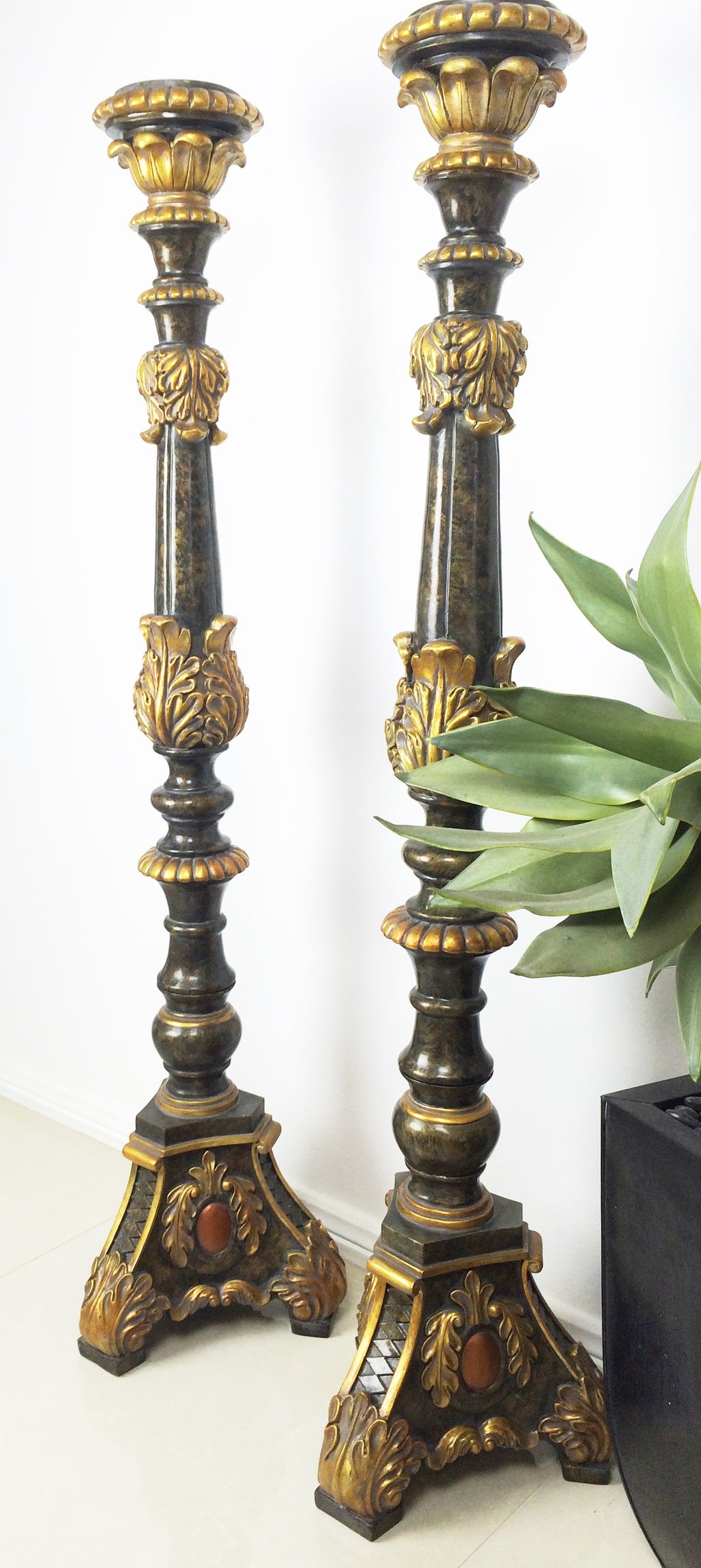 Ornate Torchere Pedestal Candle Stand | eXibit collection