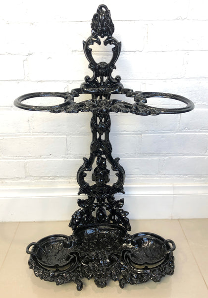 Coalbrookdale Ornate Black Iron Umbrella Stand | eXibit collection