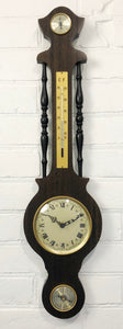 Vintage Banjo Style German Wall Clock with Thermometer | eXibit collection