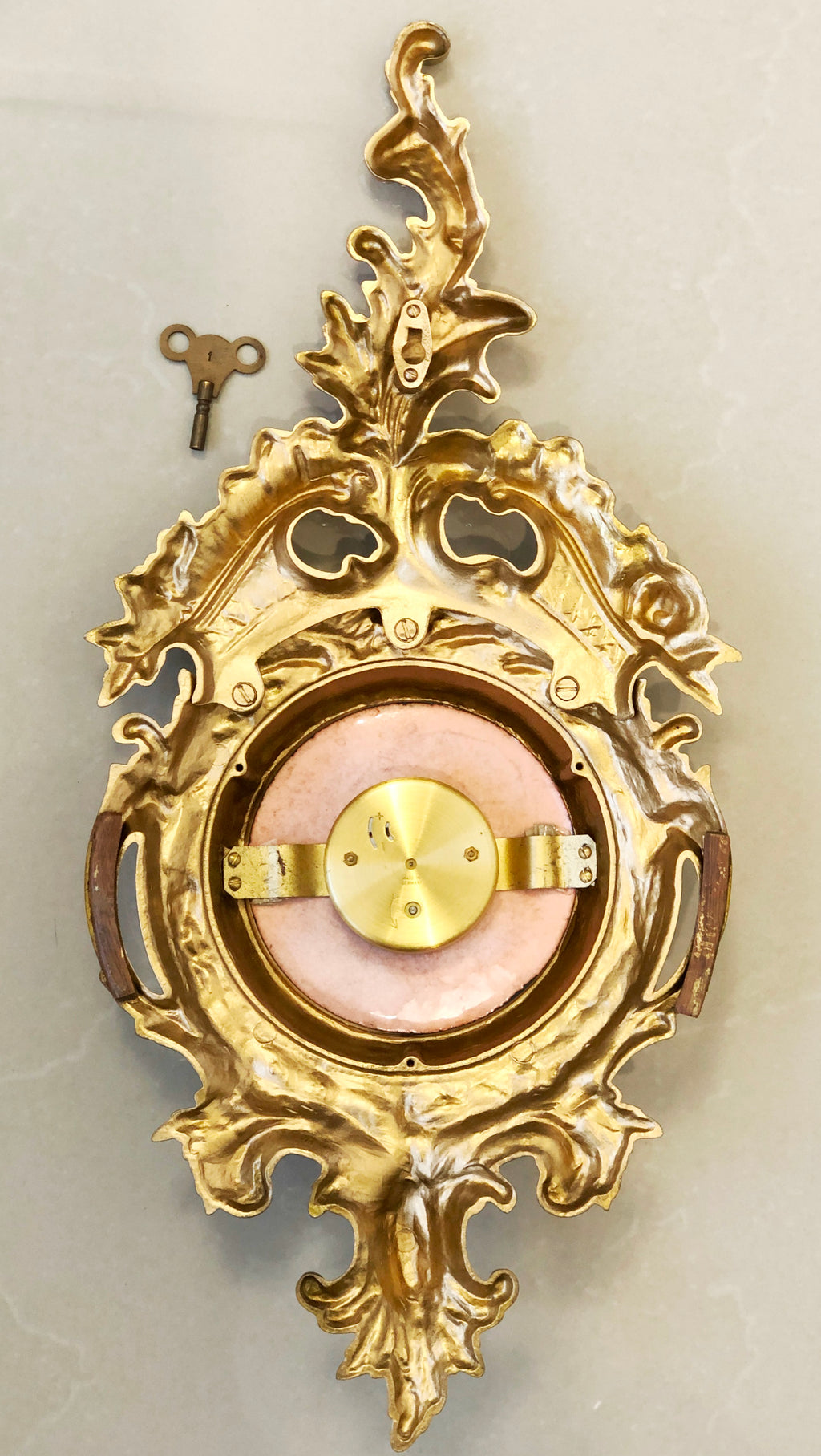 Vintage Original Ornate Figural Gold GERMAN Wall Clock | Adelaide Clocks
