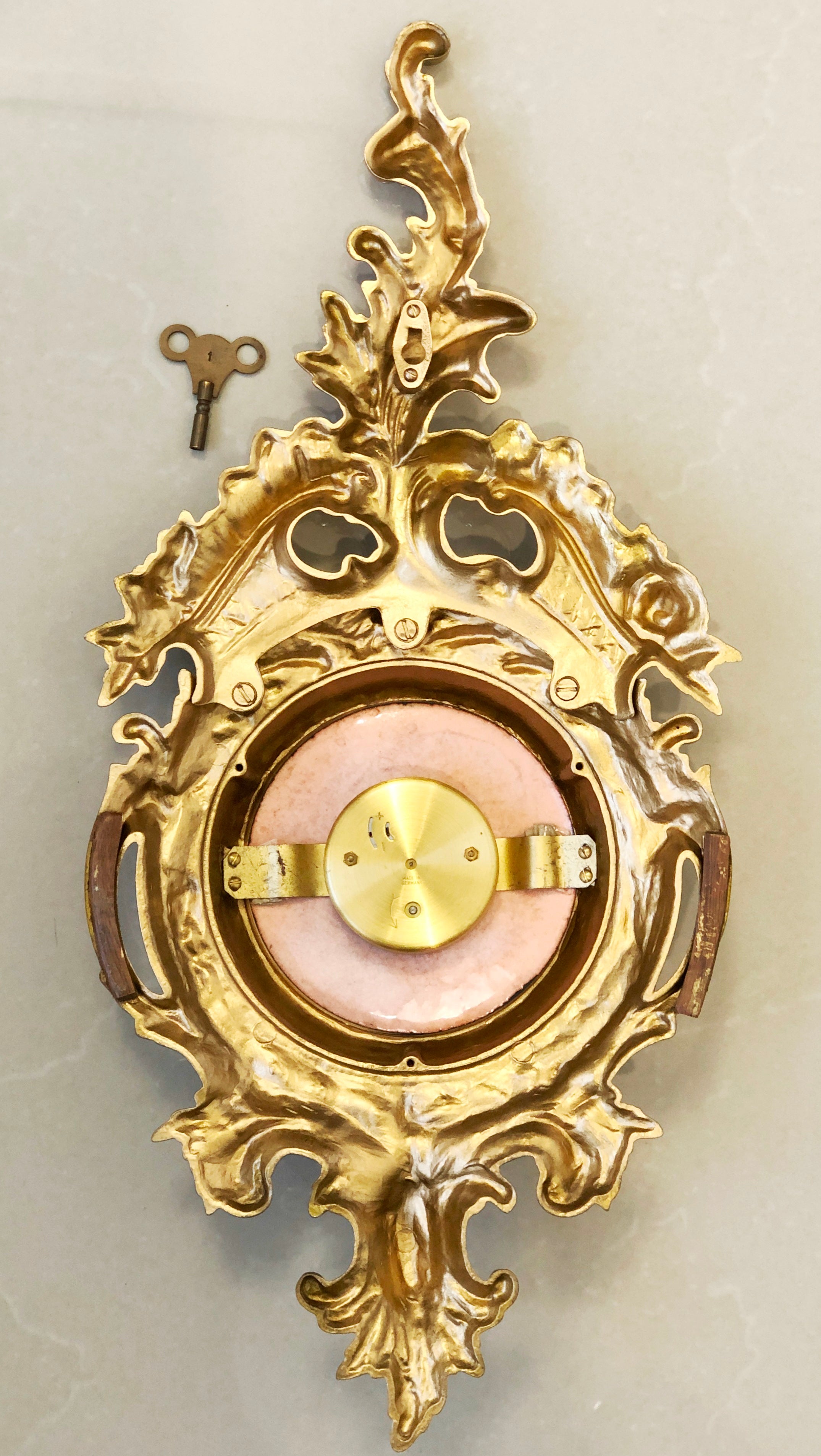 Vintage Original Ornate Figural Gold GERMAN Wall Clock | Adelaide Clocks