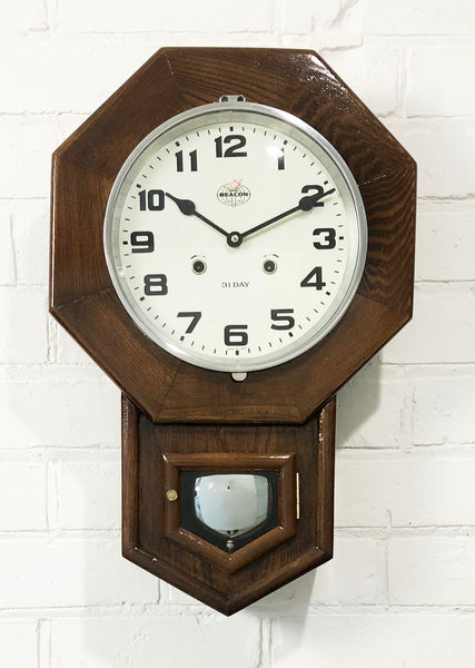 Vintage 31 Day BEACON Hammer Coil Chime Wall Clock | eXibit collection