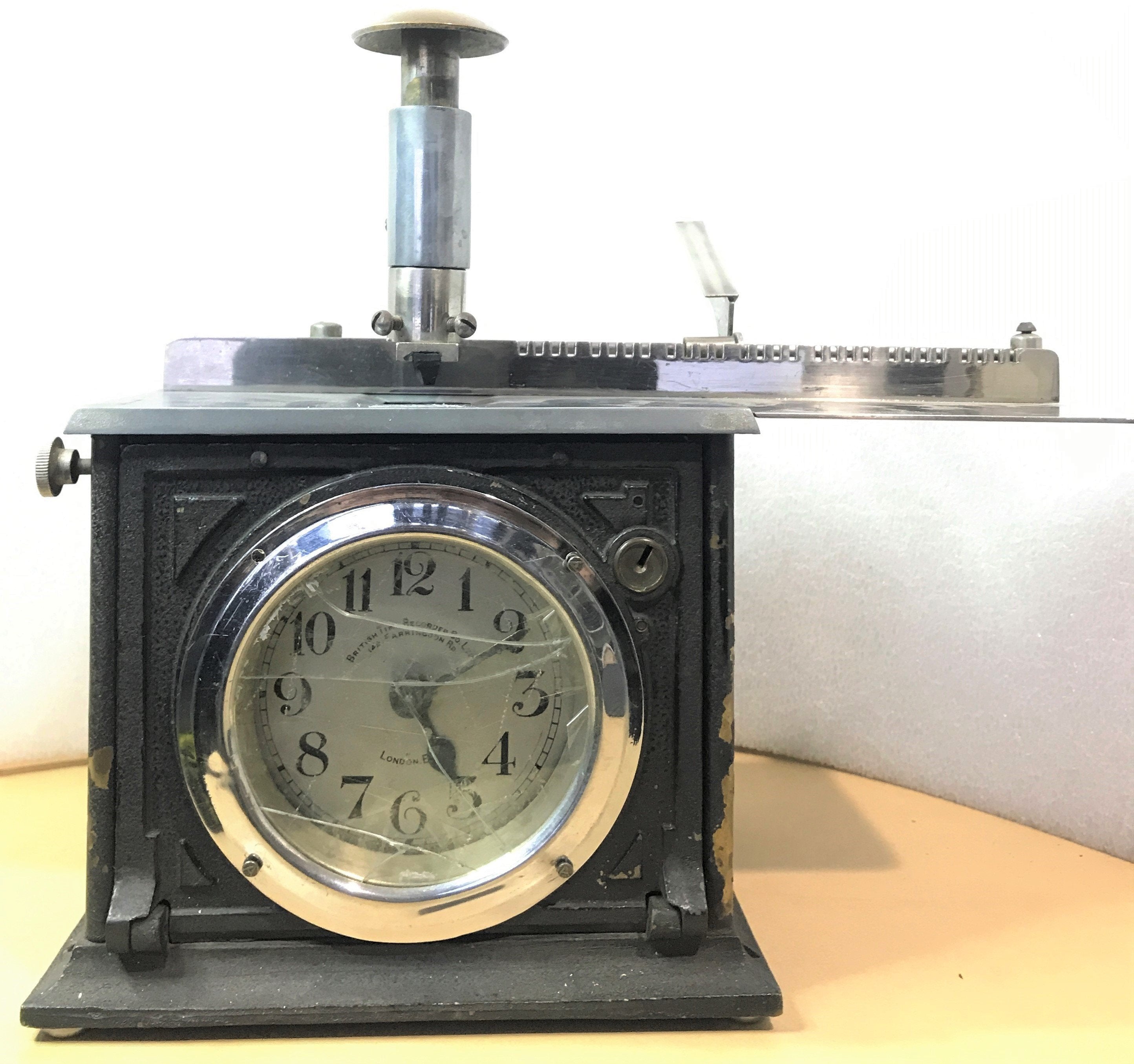 Antique Industrial Time Stamp Mantel Clock | eXibit collection