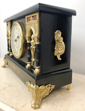 Antique Sessions Hammer Coil Chime Mantel Clock | eXibit collection