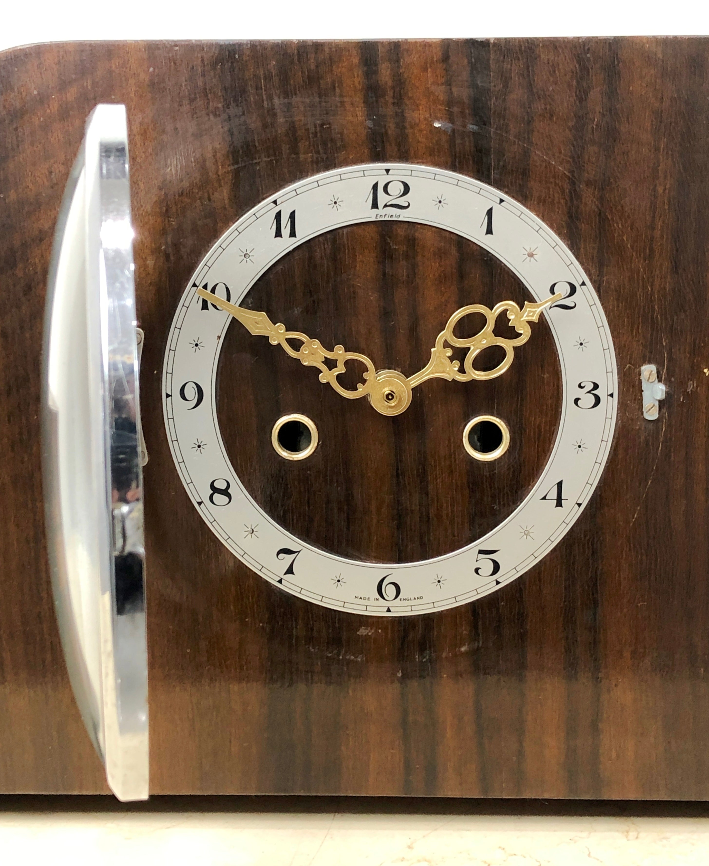 Vintage Enfield Art Deco Battery Mantel Clock | eXibit collection