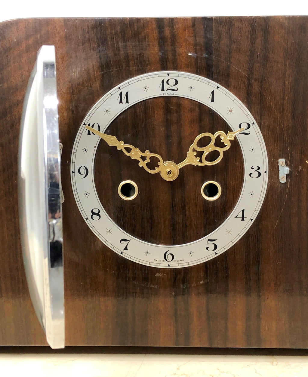 Vintage Enfield Art Deco Battery Mantel Clock | eXibit collection