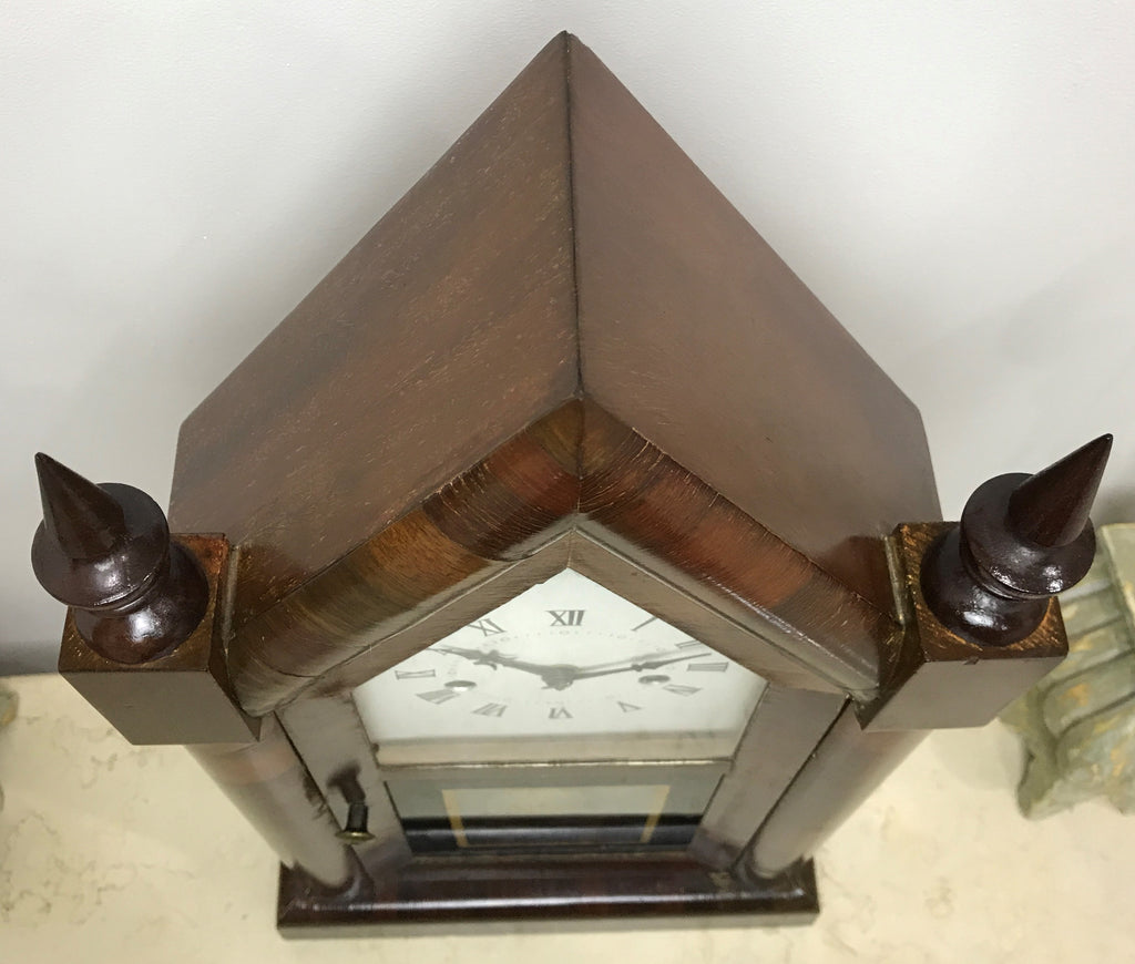 Antique New Haven Pendulum Strike Gothic Mantel Clock | Adelaide Clocks