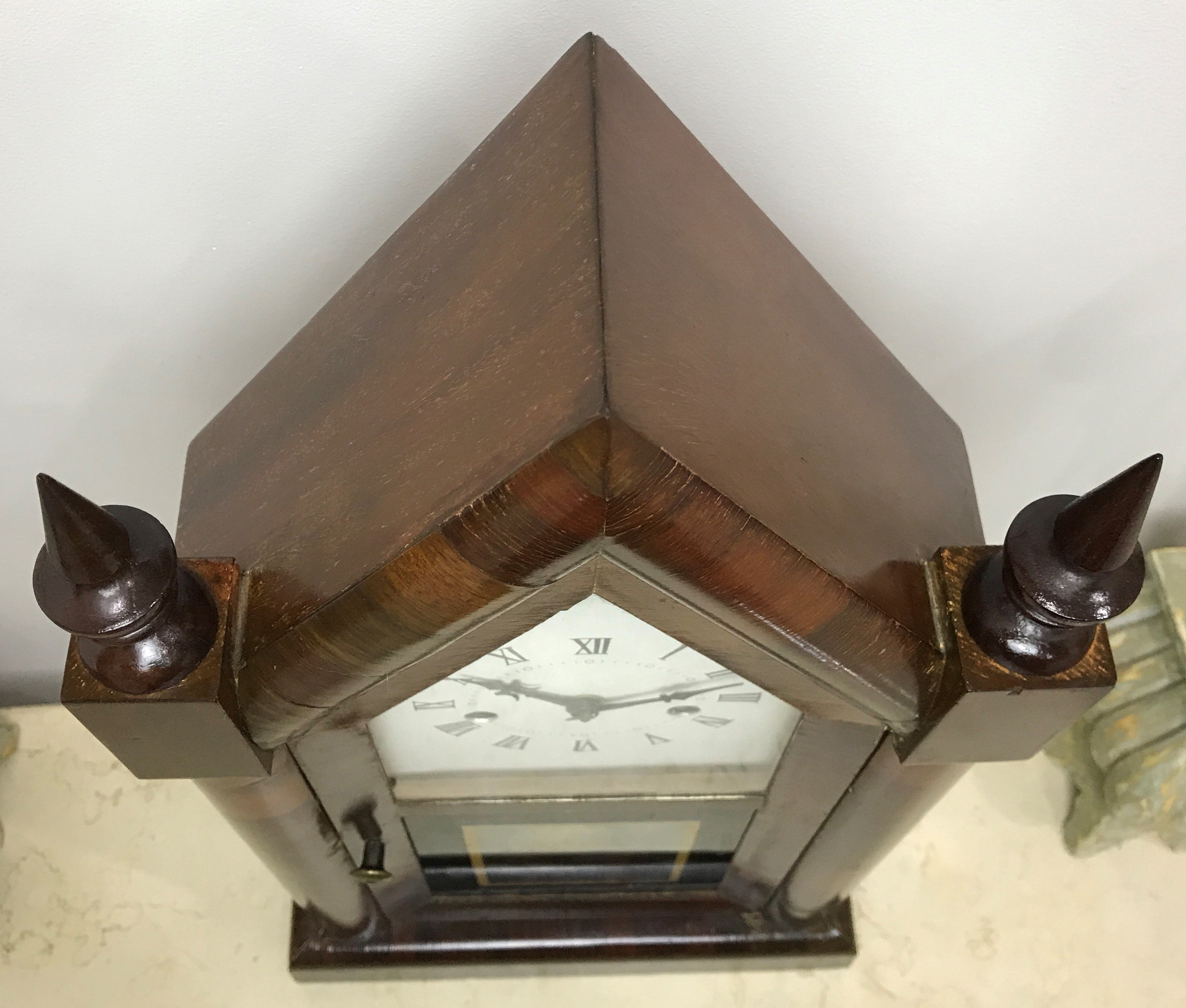 Antique New Haven Pendulum Strike Gothic Mantel Clock | Adelaide Clocks
