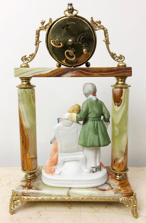 Vintage West German Onyx Alarm Mantel Clock | eXibit collection