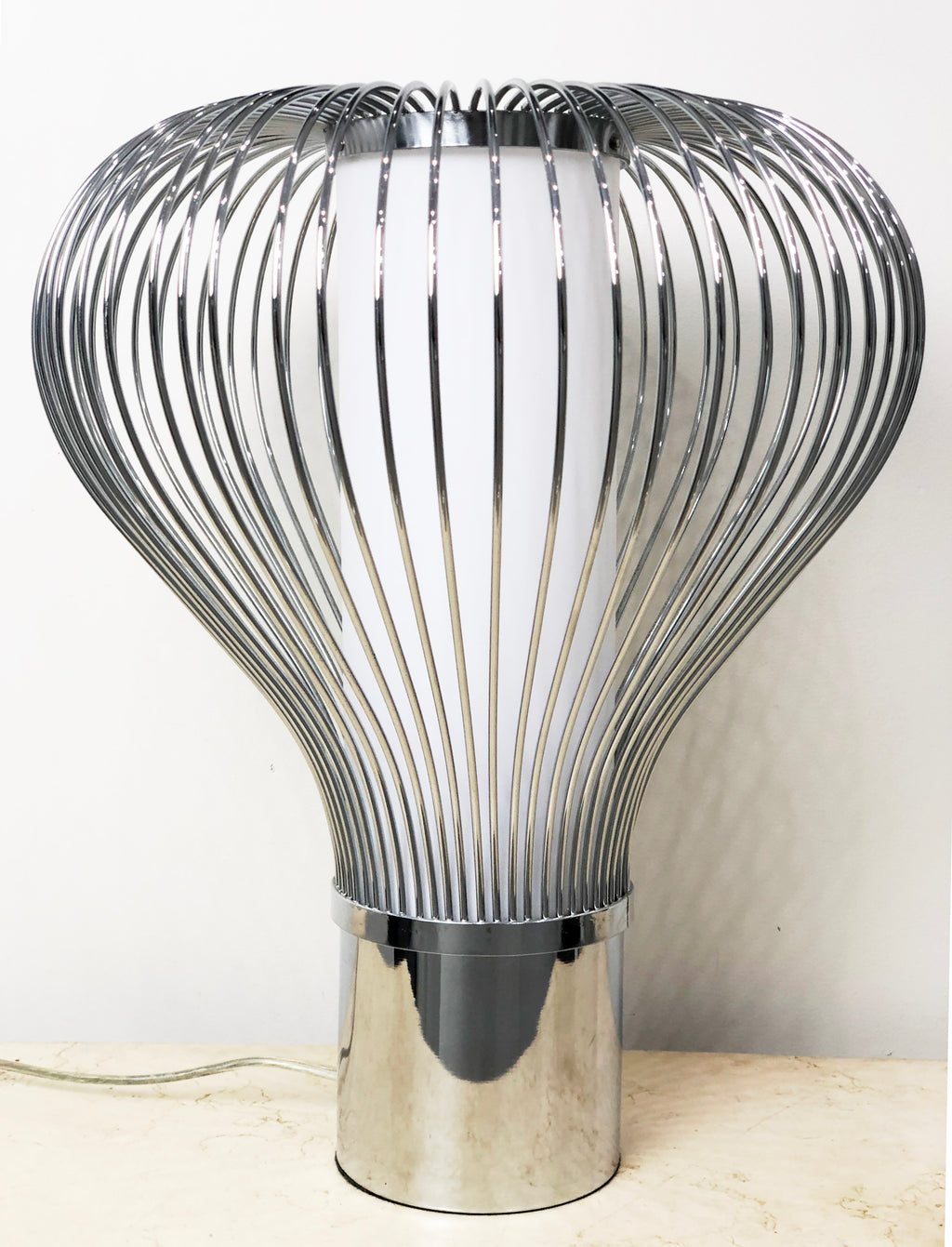 Modern Fiorentino Chrome Metal Table Lamp | Adelaide Clocks