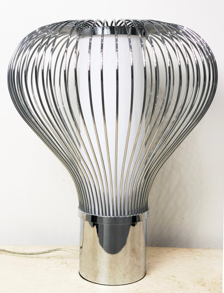 Modern Fiorentino Chrome Metal Table Lamp | eXibit collection