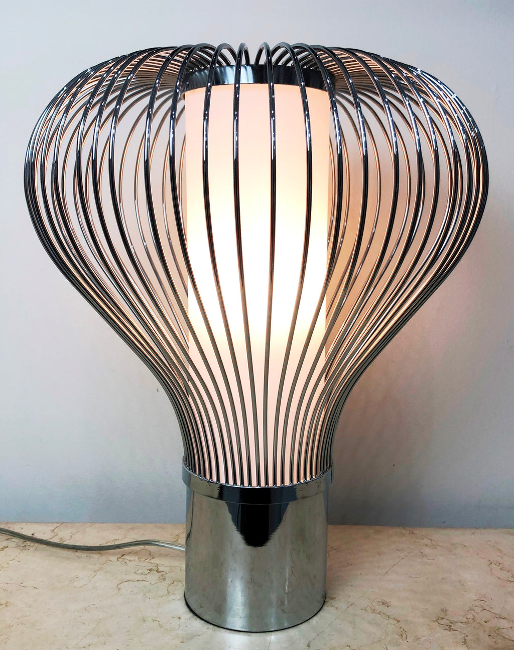 Modern Fiorentino Chrome Metal Table Lamp | Adelaide Clocks