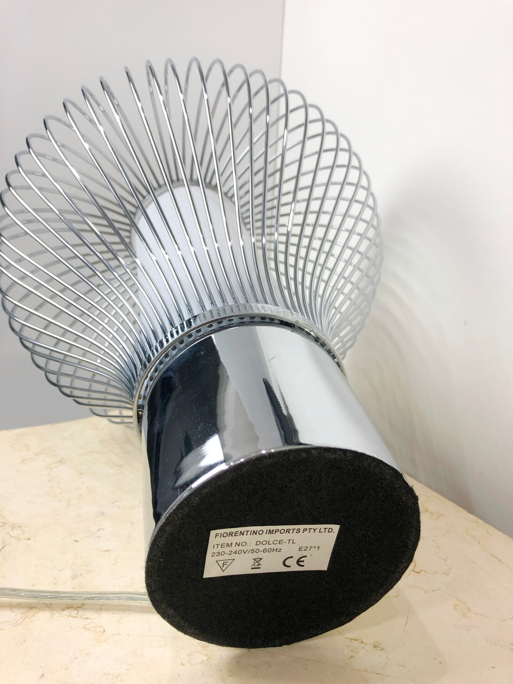 Modern Fiorentino Chrome Metal Table Lamp | Adelaide Clocks