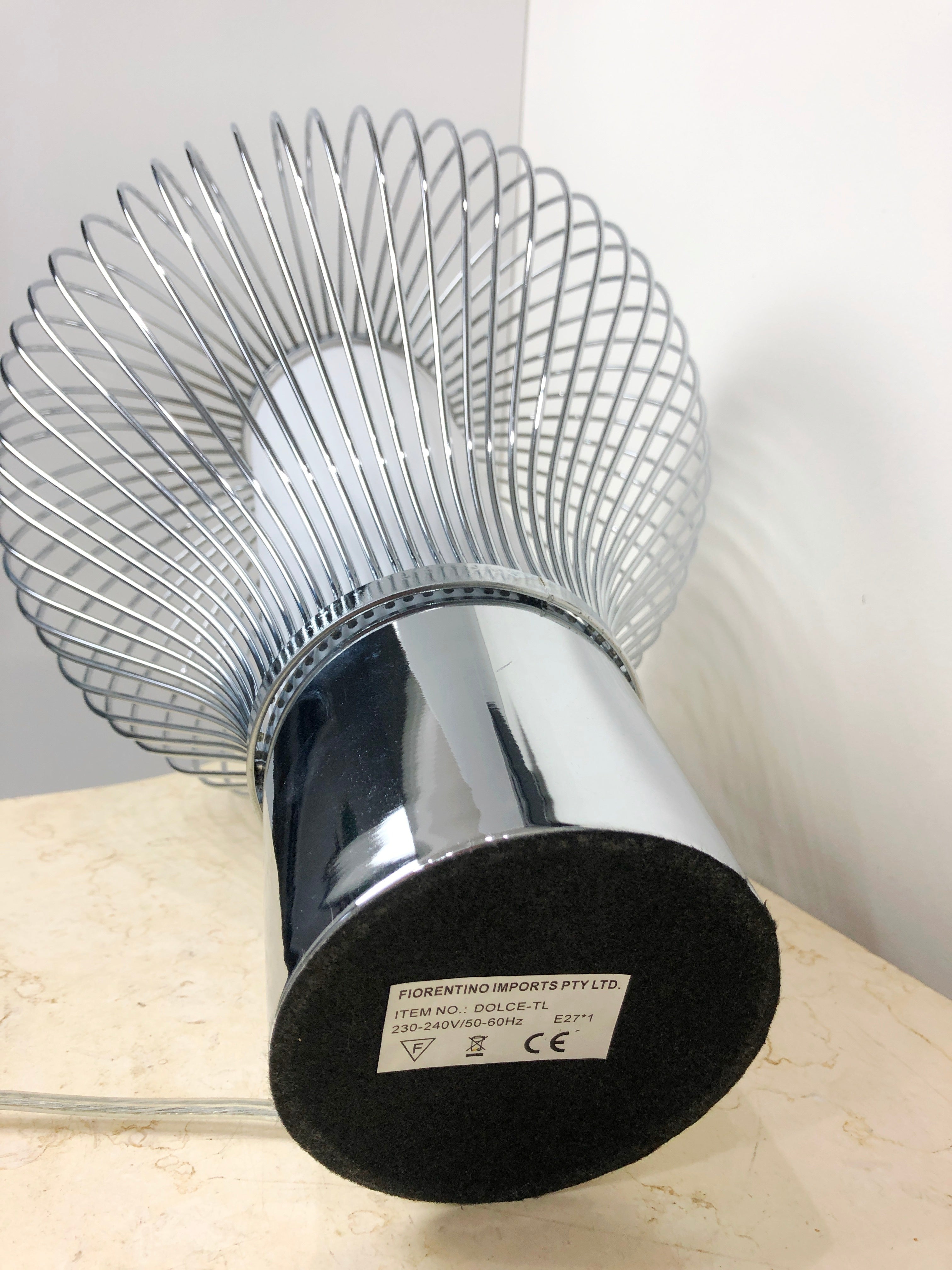 Modern Fiorentino Chrome Metal Table Lamp | Adelaide Clocks