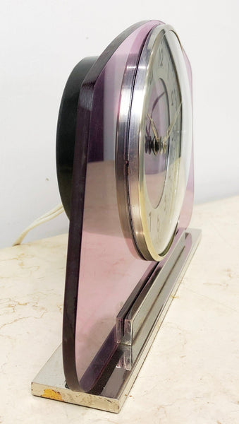 Vintage Art Deco RYTIME Electric Glass Mantel Clock | eXibit collection