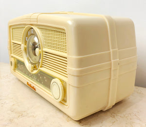 Vintage AWA Radiola with Clock Transistor Tube Mantel Radio | eXibit collection