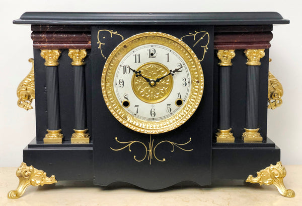  Antique GILBERT Quartz Battery Mantel Clock | eXibit collection