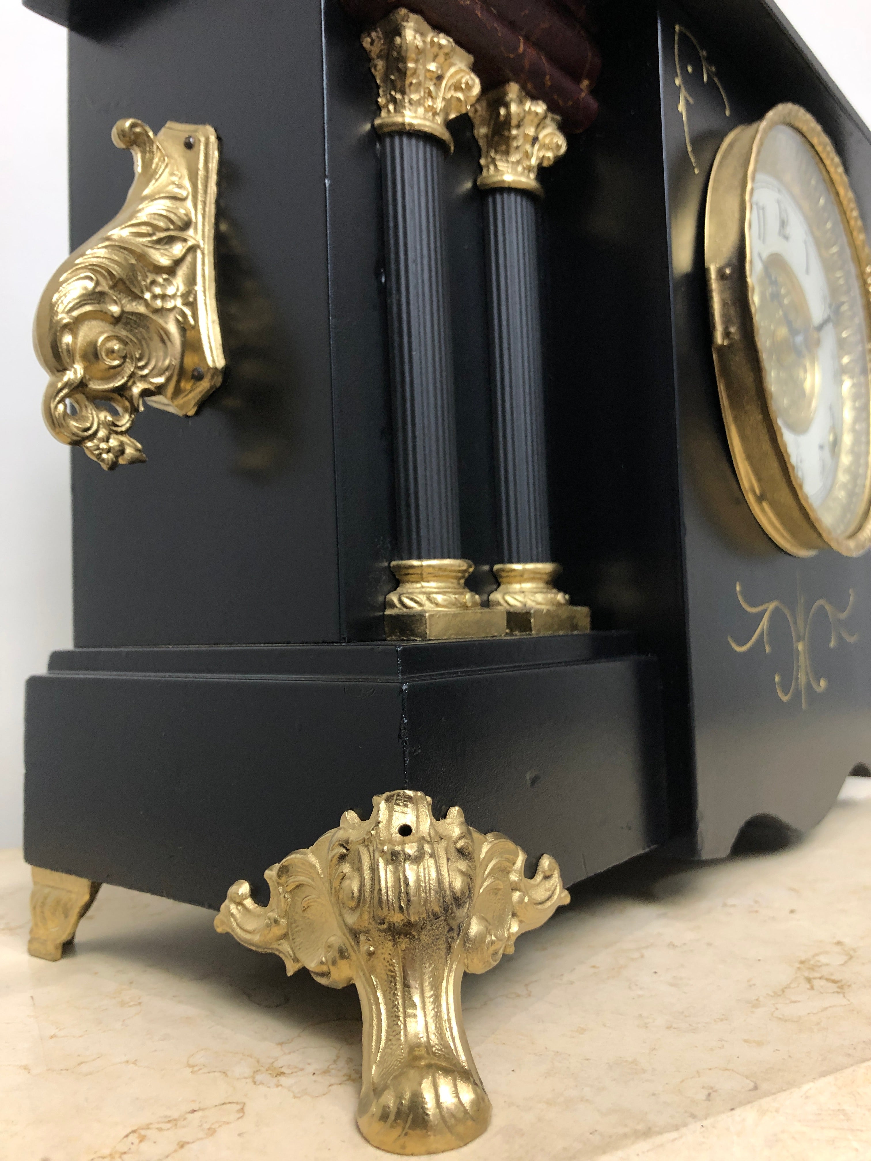  Antique GILBERT Quartz Battery Mantel Clock | eXibit collection