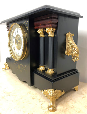  Antique GILBERT Quartz Battery Mantel Clock | eXibit collection