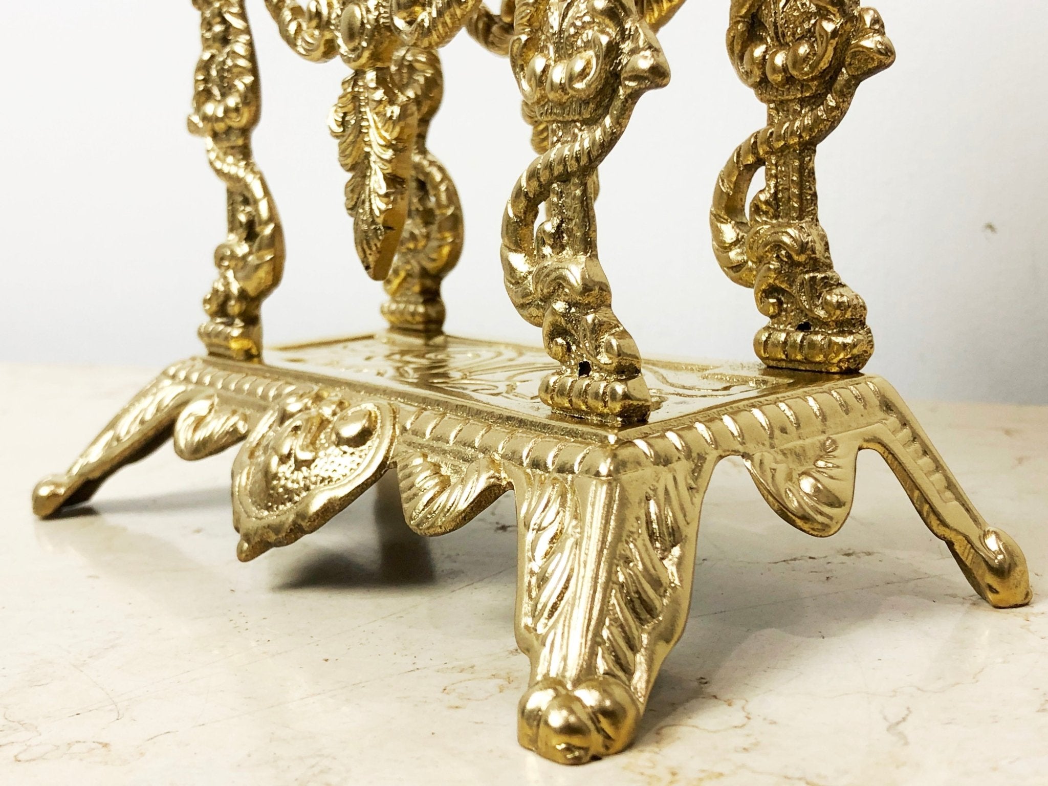 Vintage Figural Ornate Brass GERMAN Mantel Clock | eXibit collection