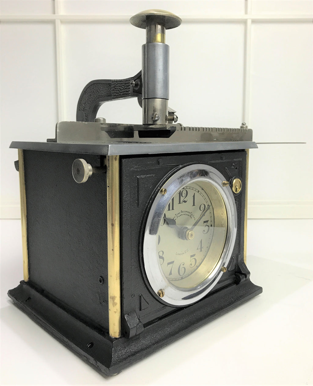 Antique Industrial Time Stamp Mantel Clock | eXibit collection