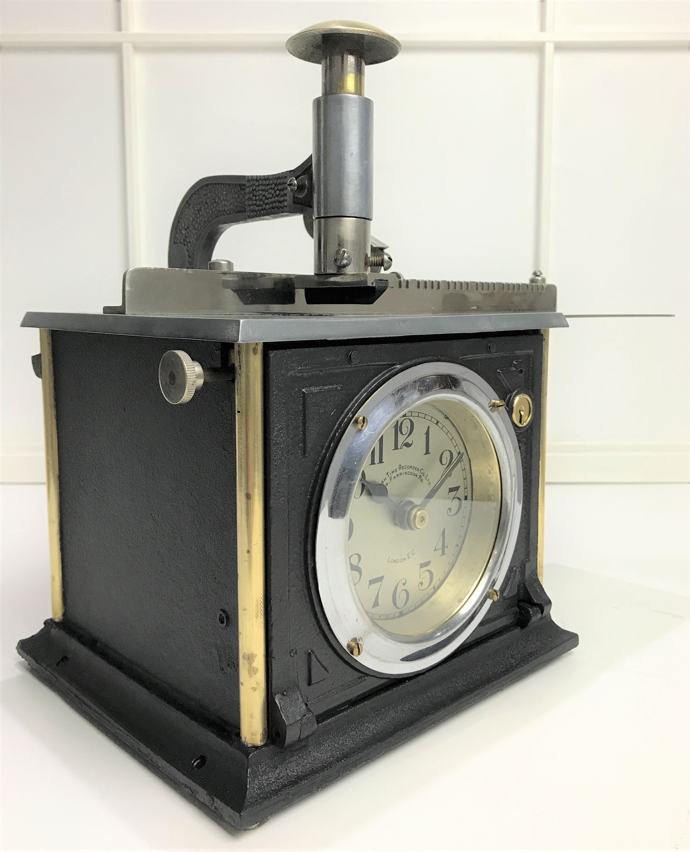Antique Industrial Time Stamp Mantel Clock | eXibit collection