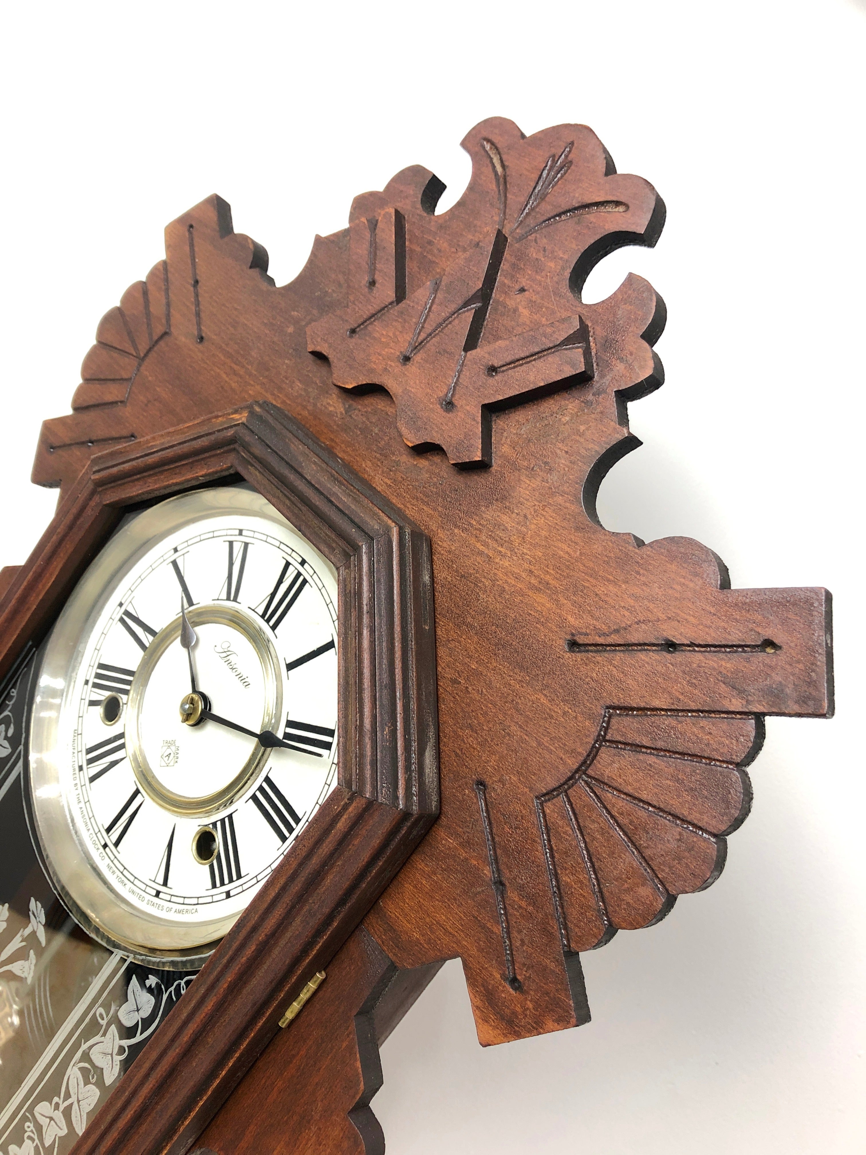 Antique ANSONIA U.S.A Cottage Chime Mantel Clock | eXibit collection