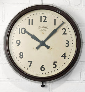 Vintage SMITHS Bakelite Eight Day 7 Jewels Regulator Wall Clock | eXibit collection