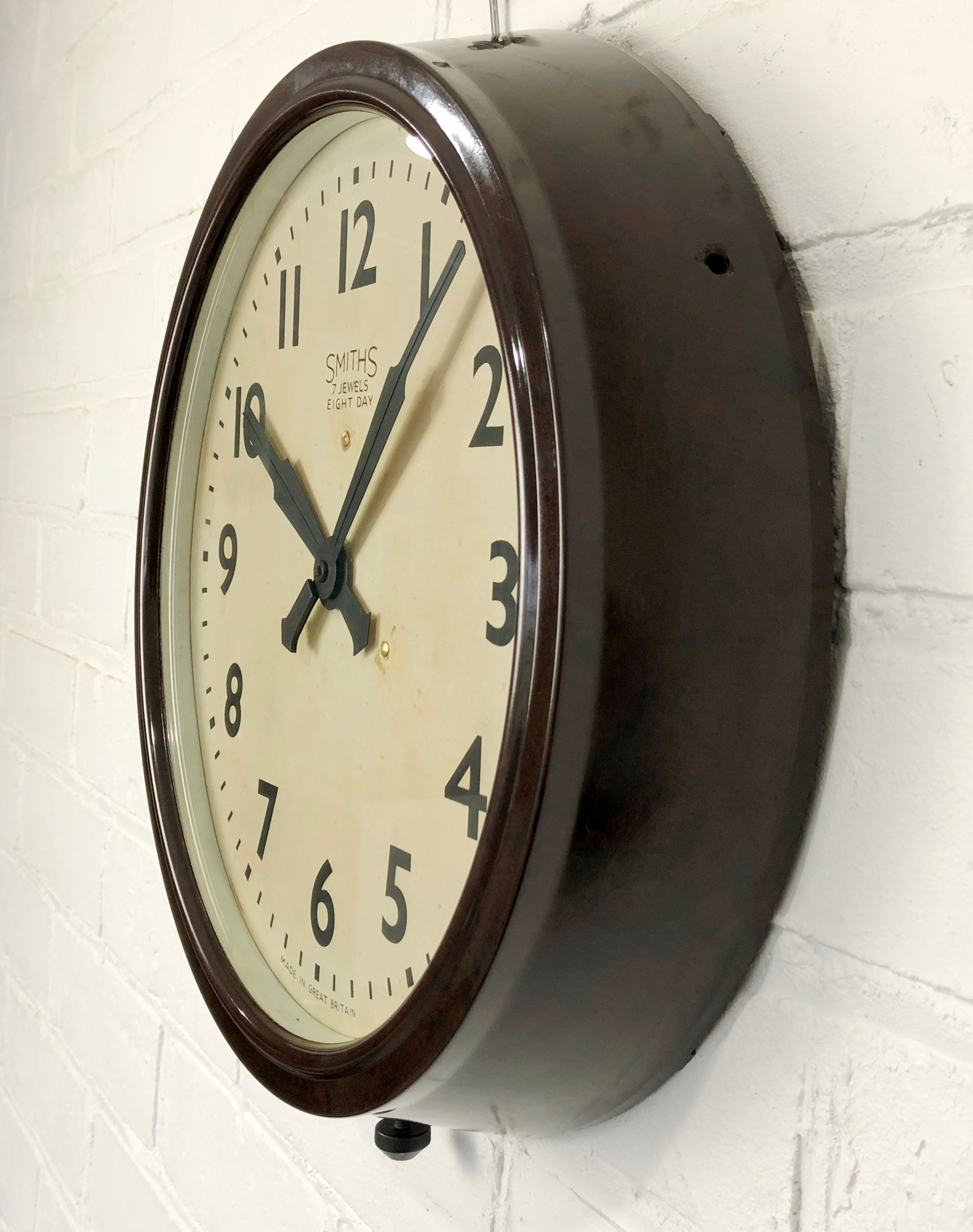 Vintage SMITHS Bakelite Eight Day 7 Jewels Regulator Wall Clock | eXibit collection