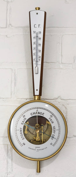Vintage GISCHARD Aneroid German Wall Barometer and Thermometer | eXibit collection