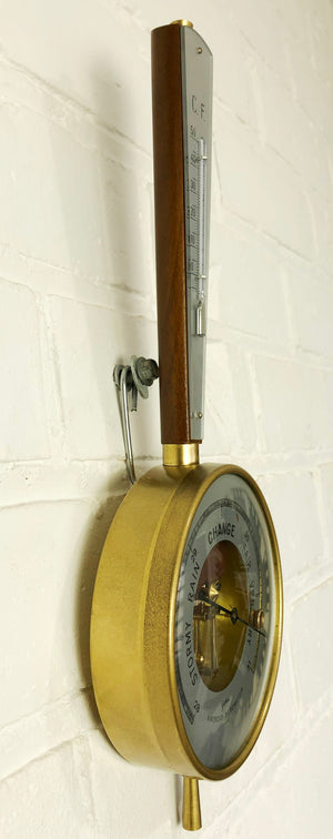 Vintage GISCHARD Aneroid German Wall Barometer and Thermometer | eXibit collection