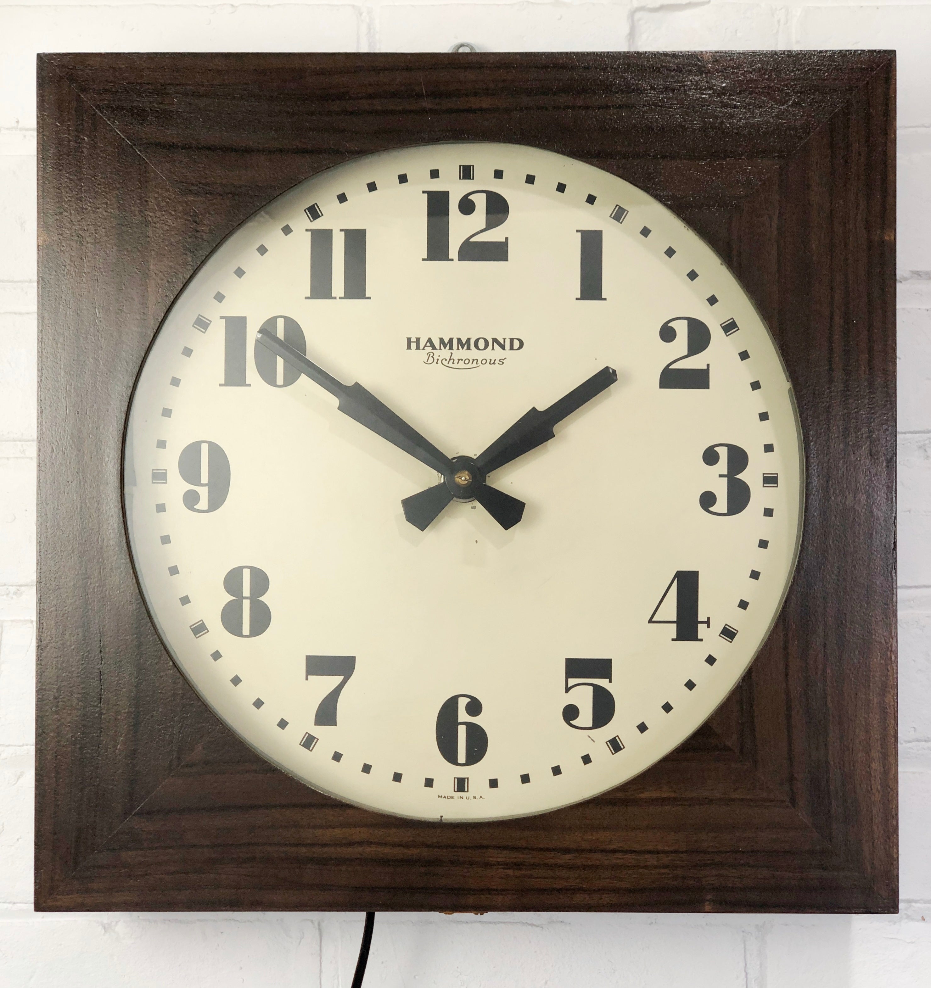 LARGE Antique HAMMOND Bichronous Electric Wall Clock | eXibit collection