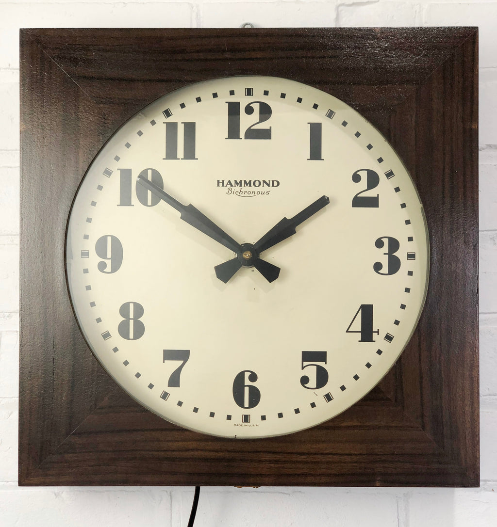 LARGE Antique HAMMOND Bichronous Electric Wall Clock | eXibit collection