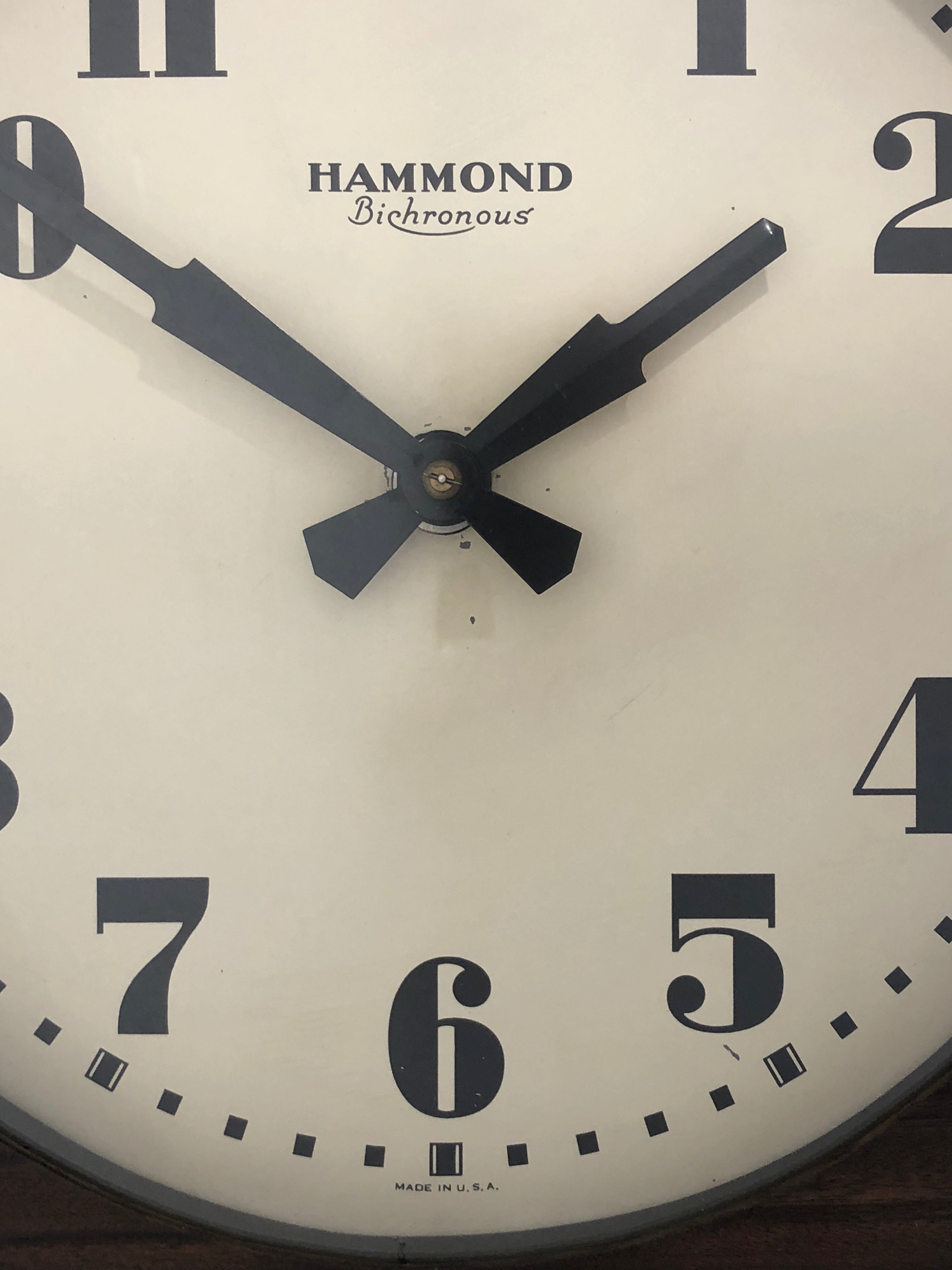 LARGE Antique HAMMOND Bichronous Electric Wall Clock | eXibit collection