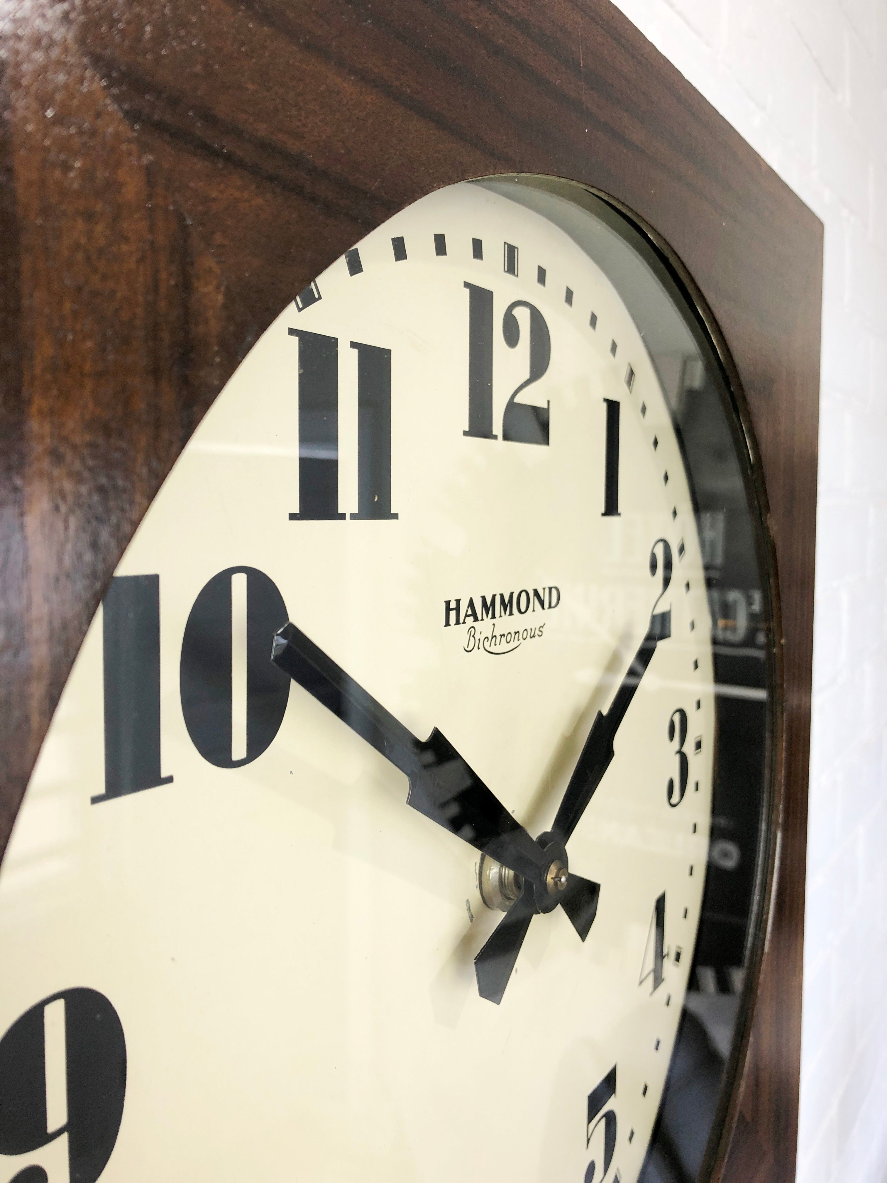 LARGE Antique HAMMOND Bichronous Electric Wall Clock | eXibit collection