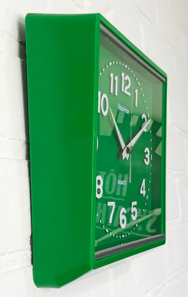 Vintage Original Green SUPREME Quartz Wall Clock | eXibit collection