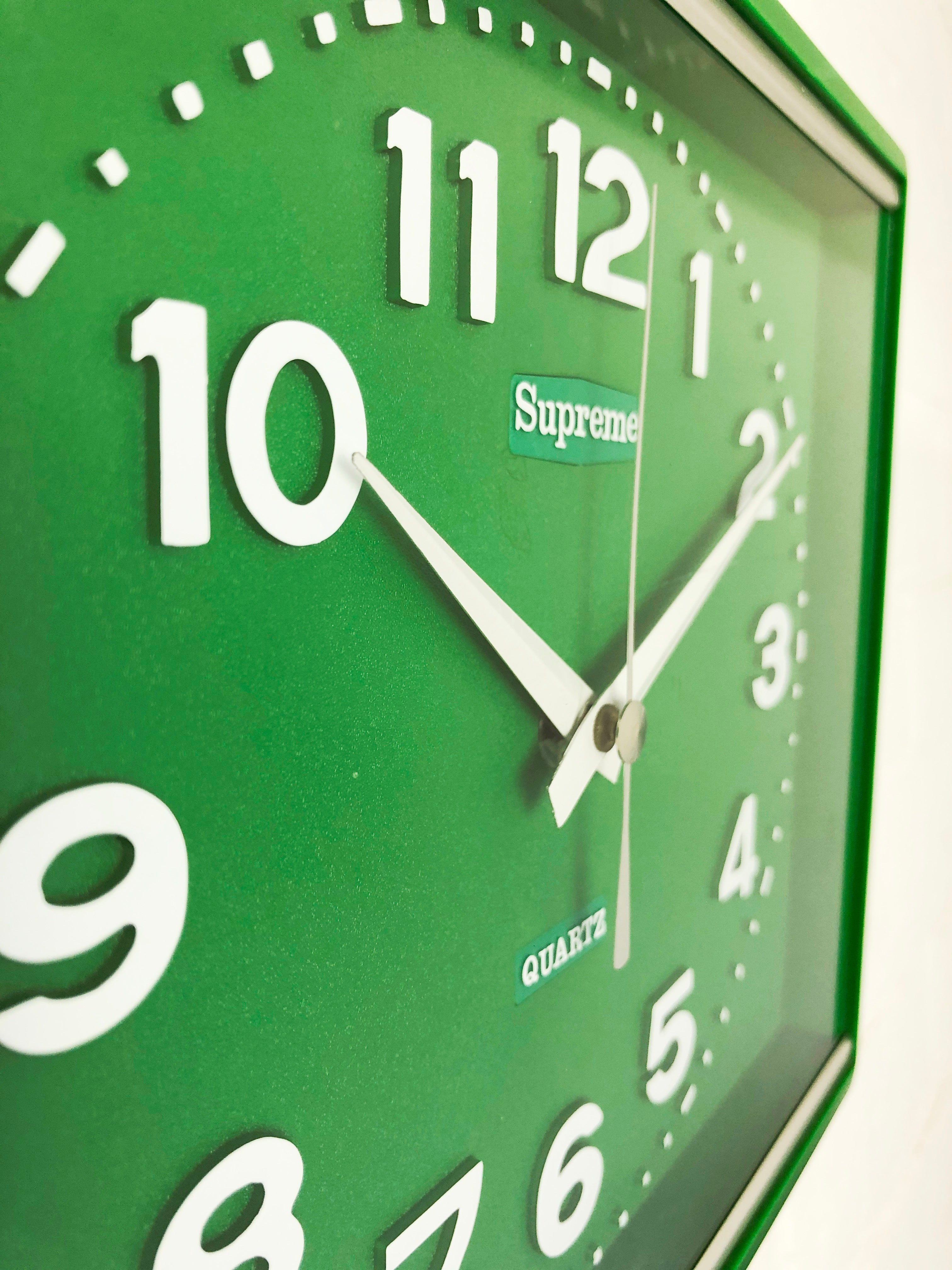 Vintage Original Green SUPREME Quartz Wall Clock | eXibit collection