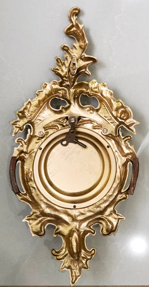 Vintage Original Ornate Figural Gold GERMAN Wall Clock | eXibit collection