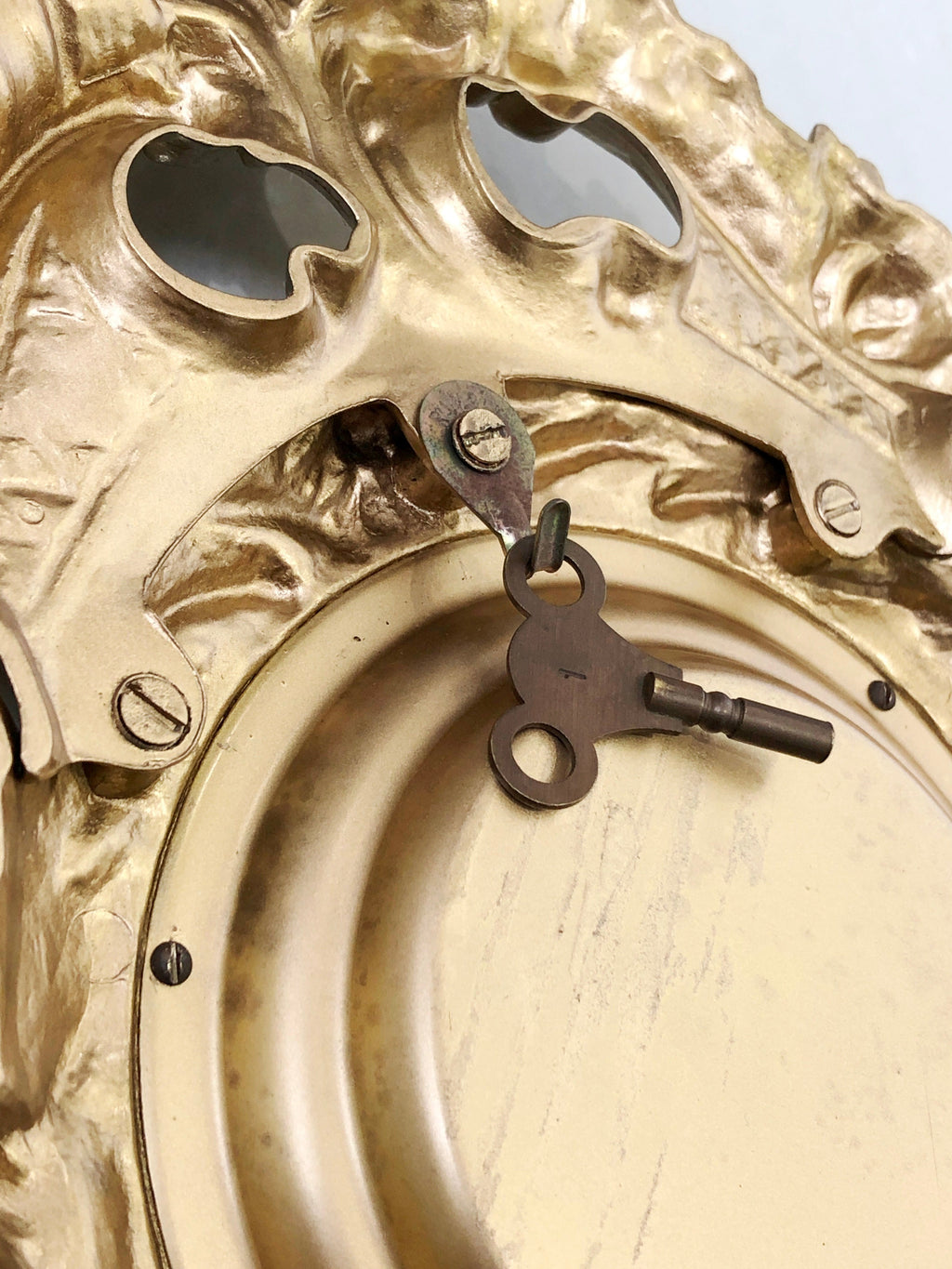 Vintage Original Ornate Figural Gold GERMAN Wall Clock | Adelaide Clocks